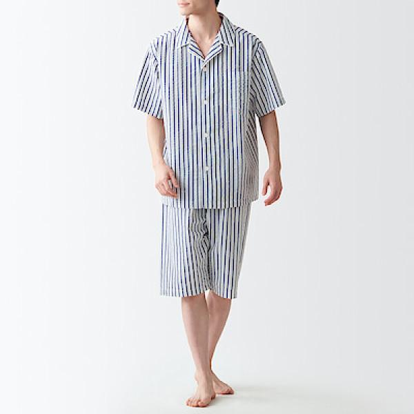 사이드 심리스 서커 · 반소매 파자마 · 남성