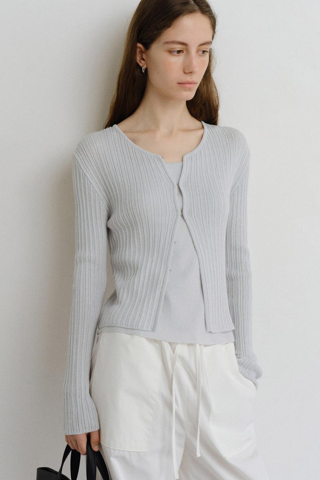 Via Cardigan_Silver Blue