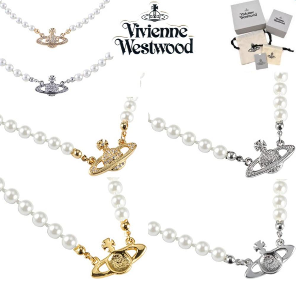 [비비안웨스트우드] 비비안웨스트우드 진주 목걸이 비비안 진주 초커 골드 실버