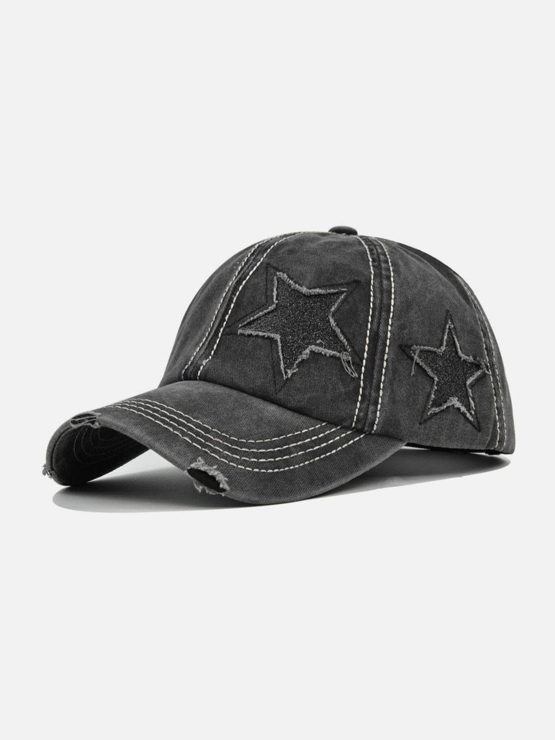 Hole Star Washed Hat - Black