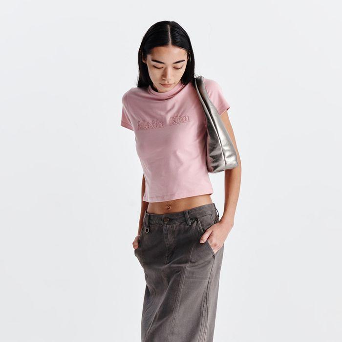MATIN REVERSE PATCH LOGO CROP TOP IN PINK