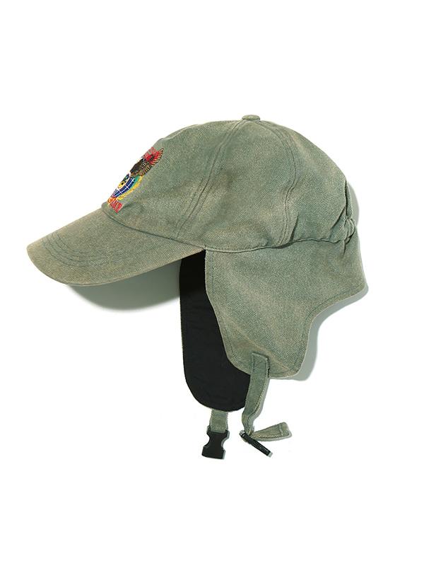 CANVAS EAR FLAP CAP GREEN