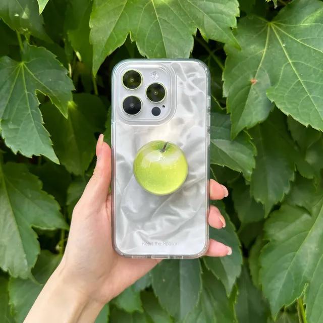 여름휴가동안 정상 배송 | unripe apple griptok | 투명 반구 풋사과 그립 톡 핸드폰 아크릴 구슬톡 스마트톡