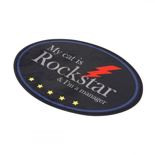 My cat is Rockstar Mini Rug (Black)