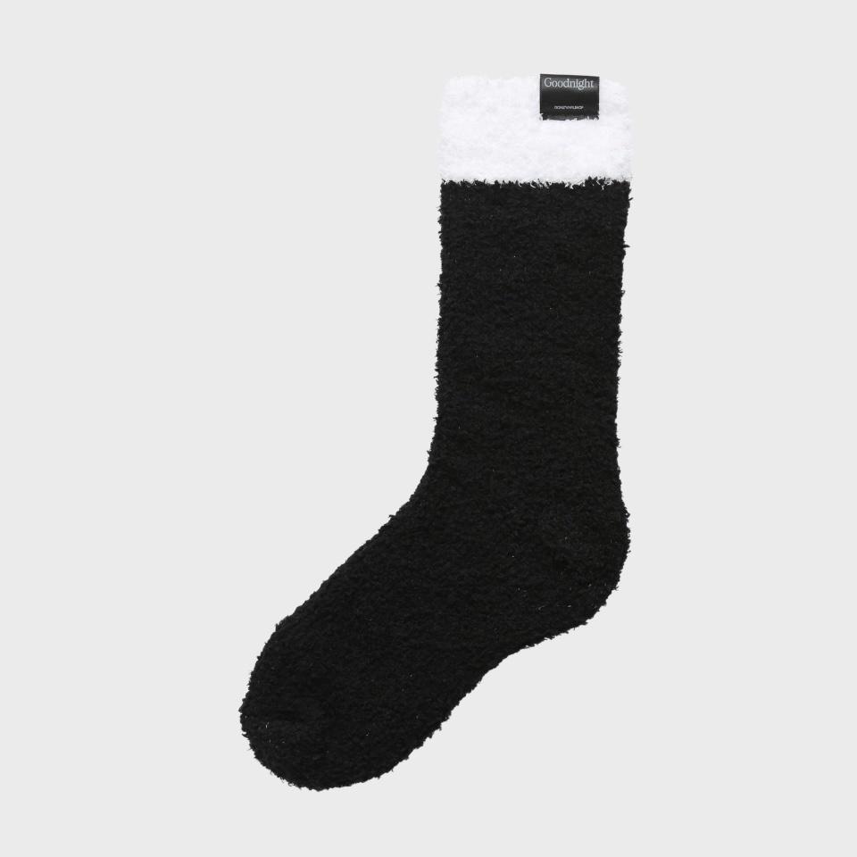 black santa sleeping socks