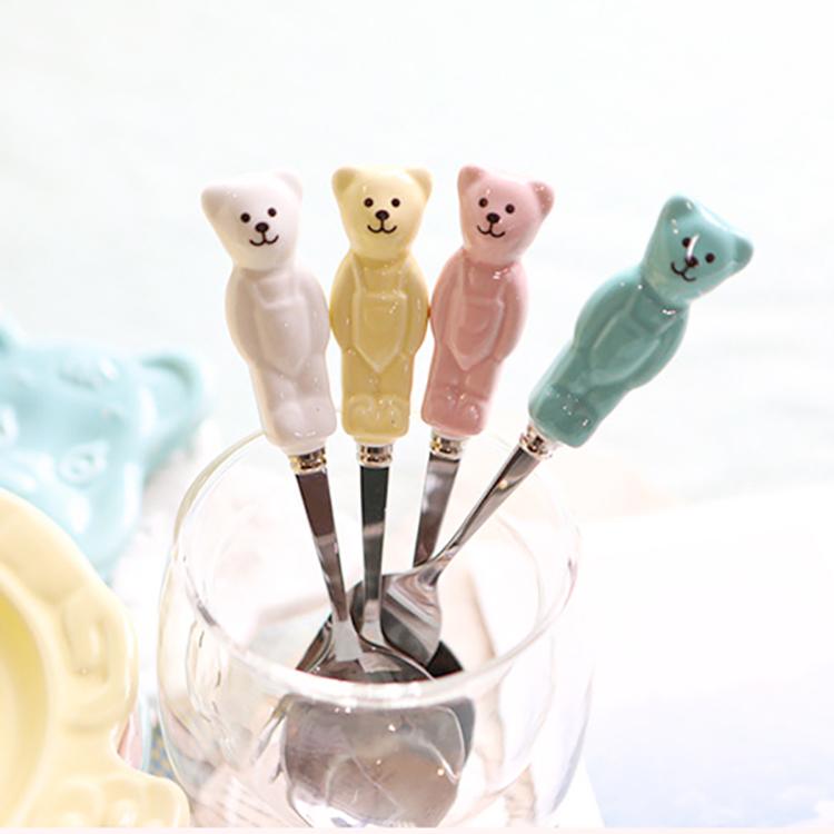빈티지 베어 곰돌이 모양 스푼 포크 4color