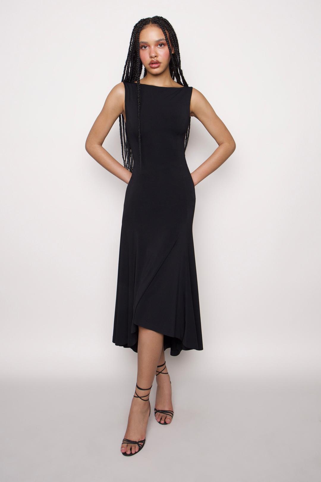 DAYE MIDI DRESS - BLACK / XXS