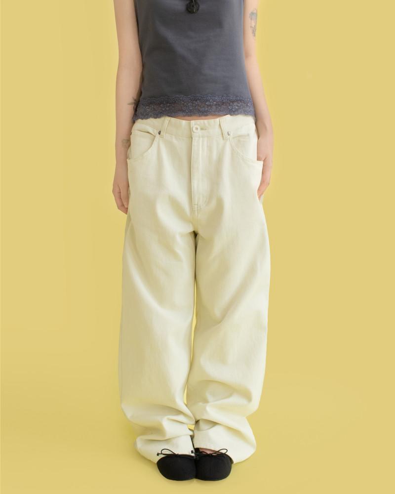 Vivid color pants (lemoncream)