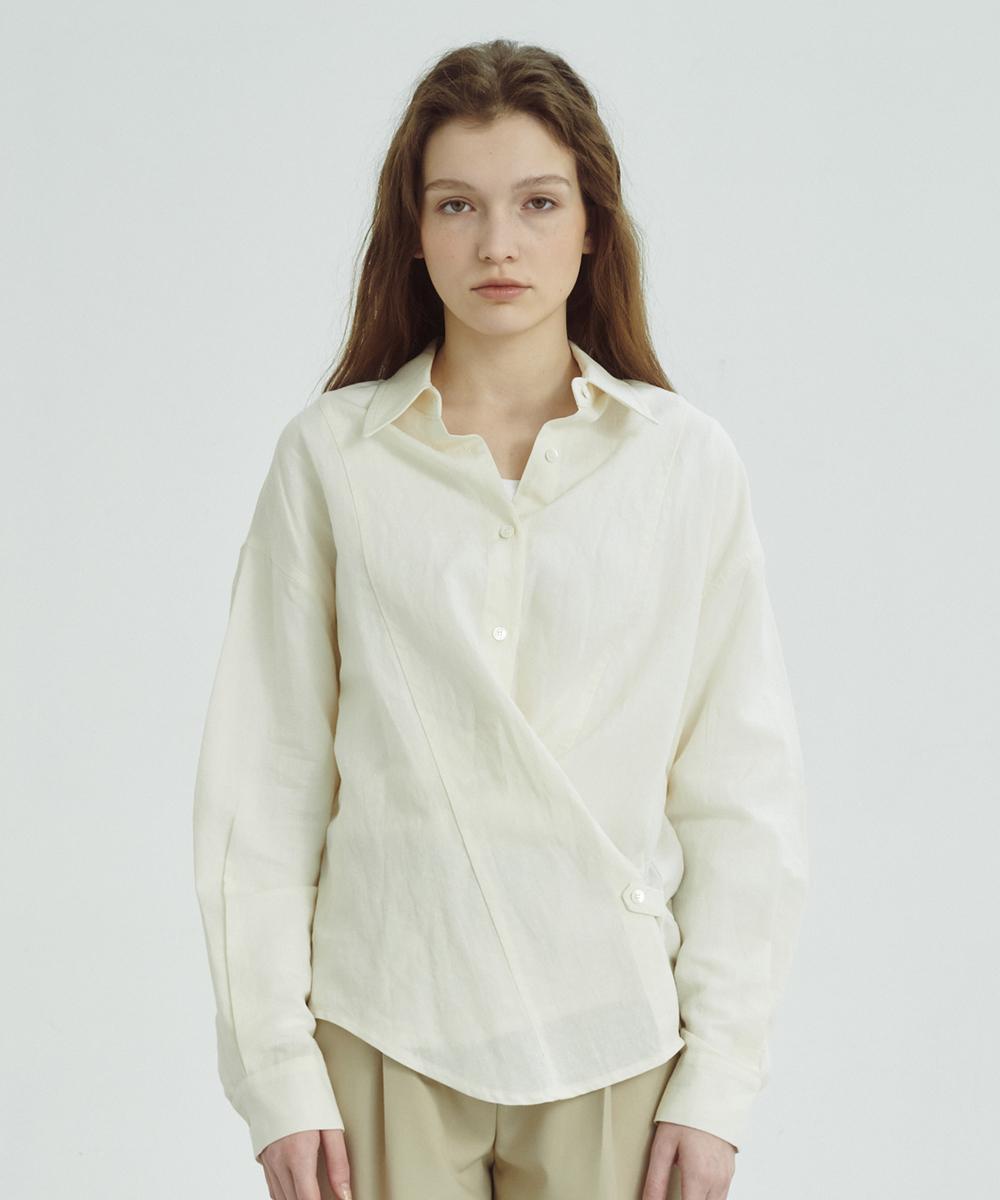 Linen wrap shirt _ ivory