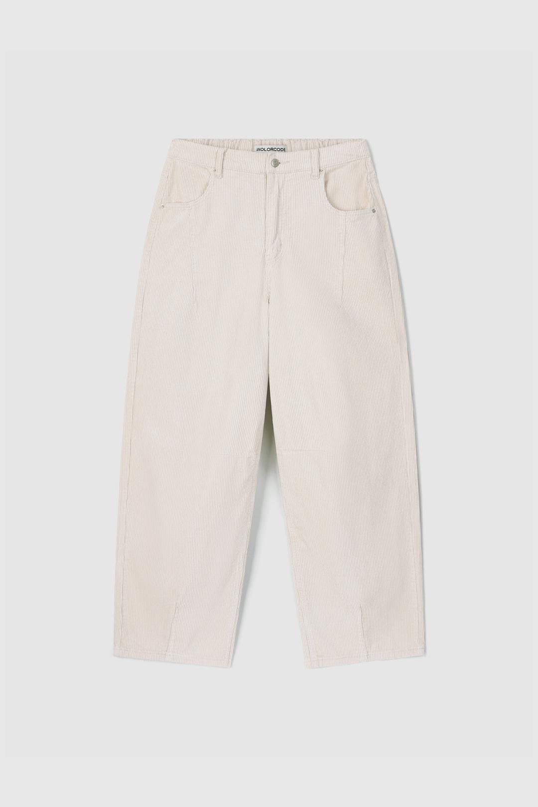 (W) Corduroy Half Banding Pants (Ivory)