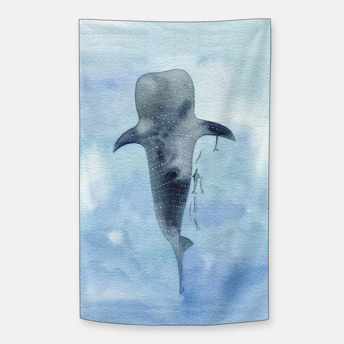 고래상어 쉬폰 패브릭 포스터