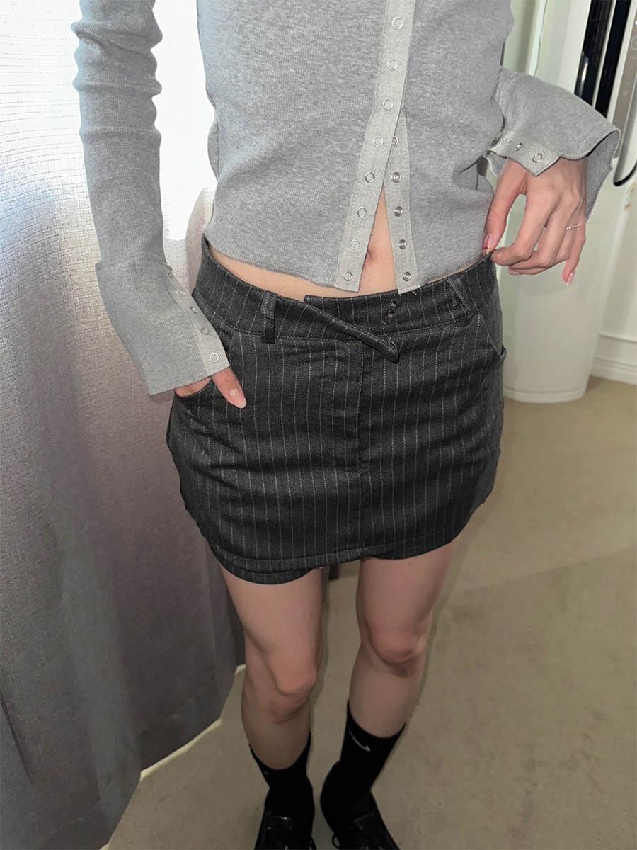 Striped suit pantskirt