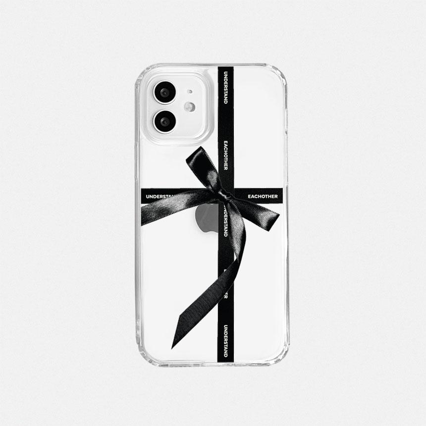 리본케이스 아이폰15프로 언더스탠드이치아더 리본 케이스 (Black)