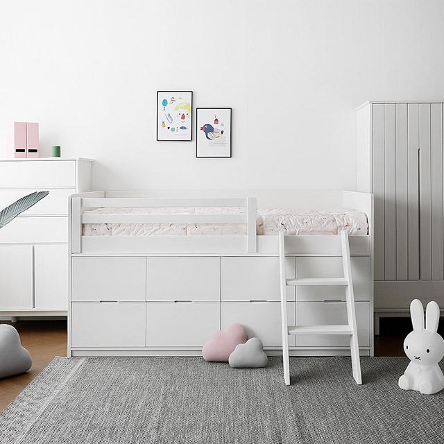 [60% 특가] [코코소프트] A형 벙커침대 서랍형 : 블랑화이트 SS/Q