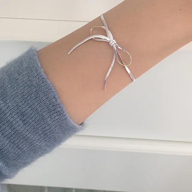 nelly ribbon bracelet (silver925) *주문 후 일주일 소요*