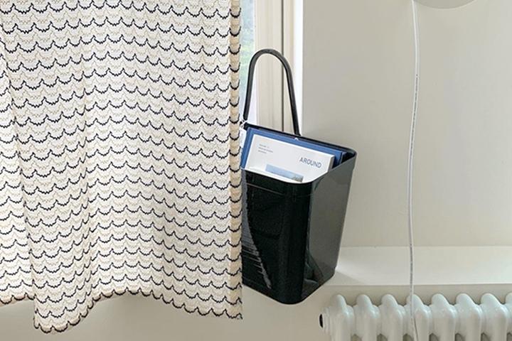 봉봉 웨이브 니트 가리개 커튼 (가로패턴)(딥네이비+크림) 2size