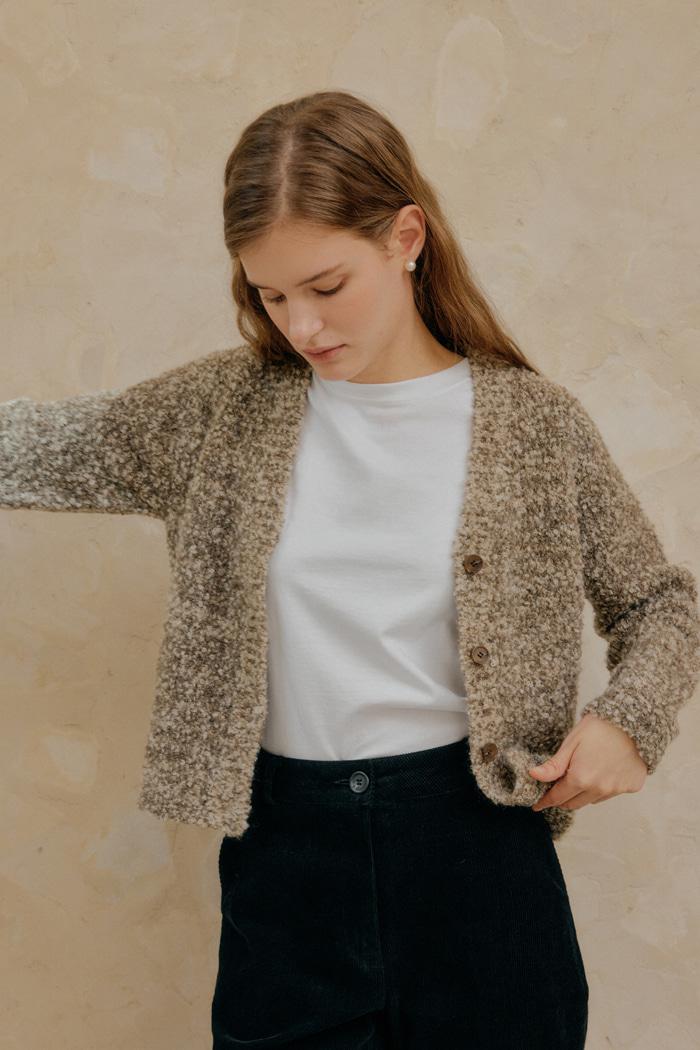 BOUCLE CARDIGAN_BROWN
