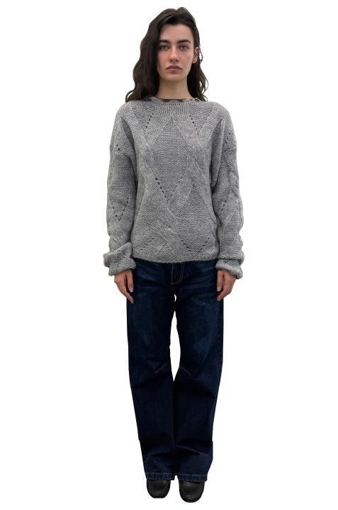 Alpaca Classic Cable  Sweater, Stone