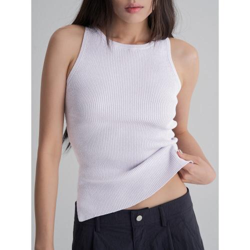 슬림 골지 슬리브리스 풀오버  라벤더