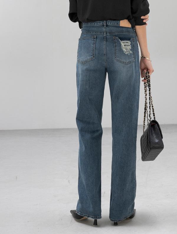 (프리미엄 라인)M. 링사 데미지 일자 데님<span style=font-size:0pt