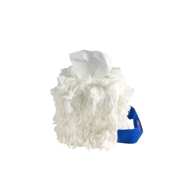 TISSUEBOX COVER MINI WITH HANDLE WHITE