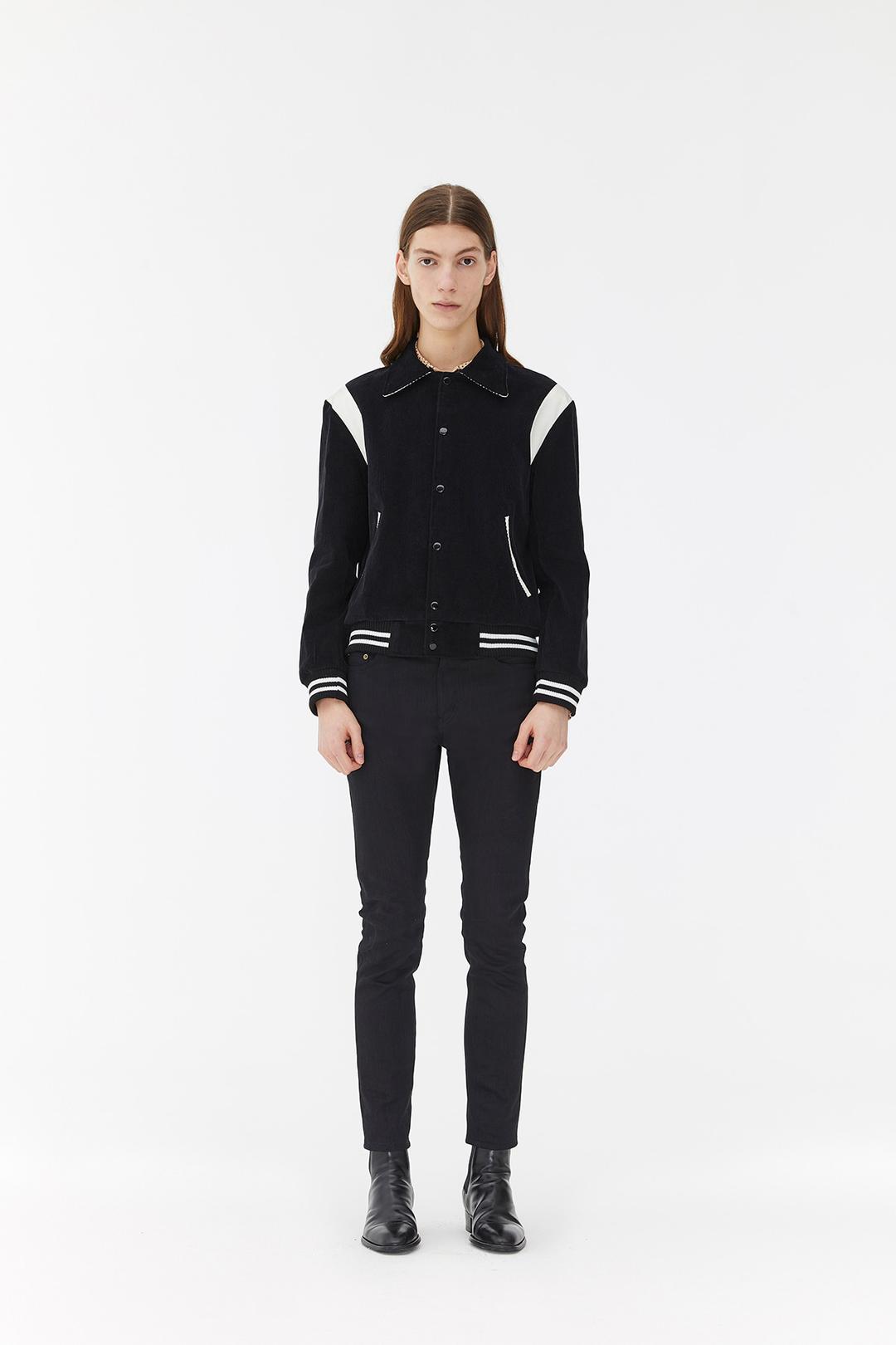 CORDUROY VARSITY JACKET BLACK
