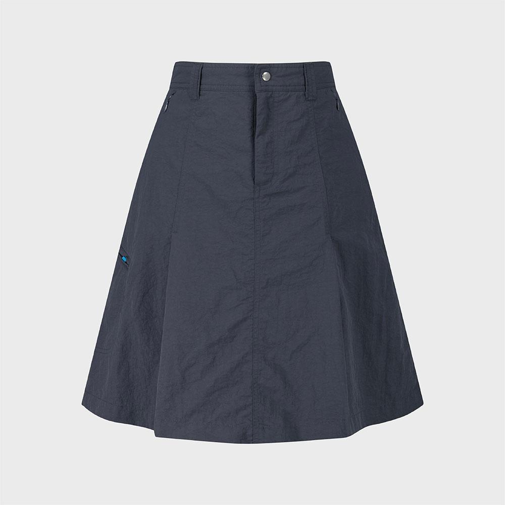 Nylon Zip Skirt Charcoal