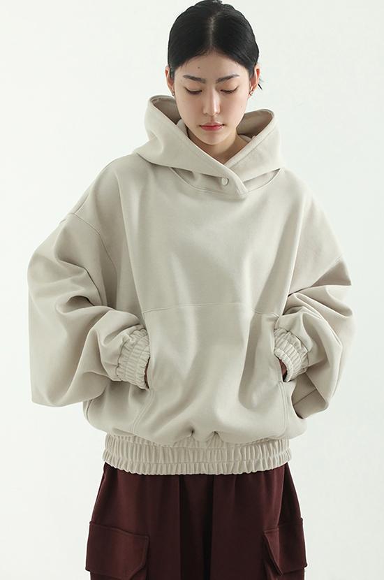 cotton balloon banding hoody (unisex)