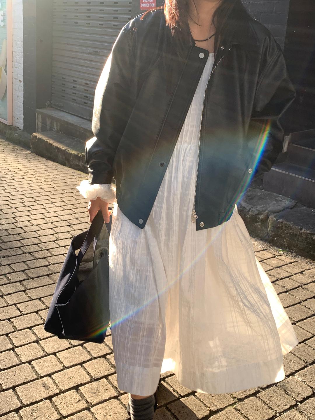 darling check dress - ivory