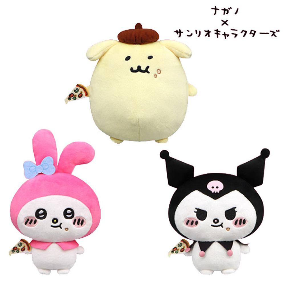 나가노 x 산리오 피자 디자인 장식인형 3종 / 마이멜로디 쿠로미 폼폼푸린
