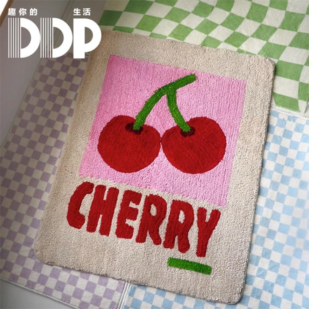 체리 러그 핑크 반원형 현관 카페트 욕실 발매트 침실 러그 매트