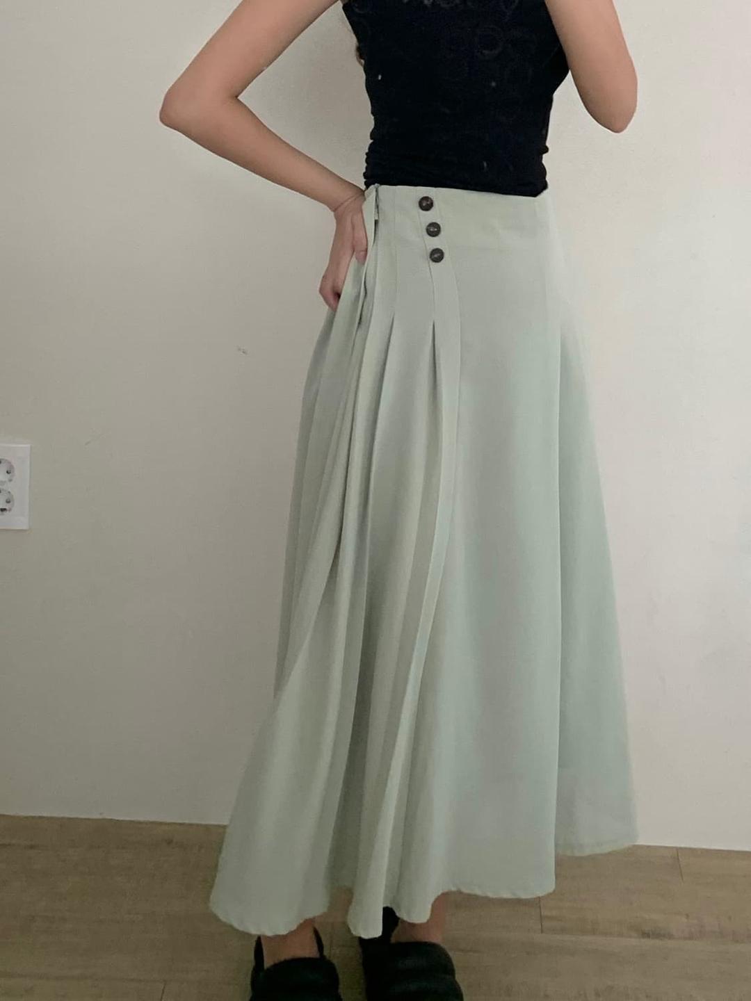 모리걸 히메카지 민트우유 플리츠 롱스커트  | 후루츠패밀리