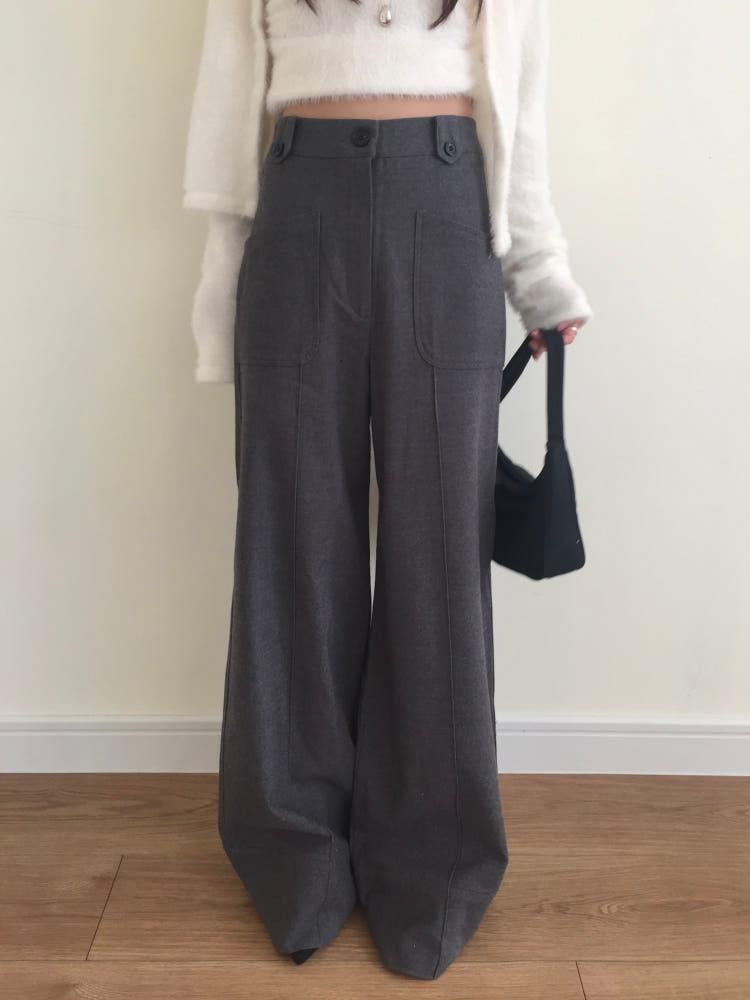 pocket wool slacks (2colors)