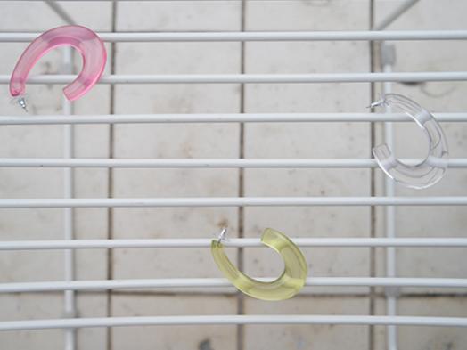 neon clear earrings *