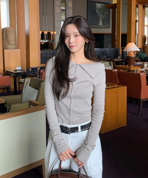 TWO-WAY BUTTON-UP TOP (BEIGE)