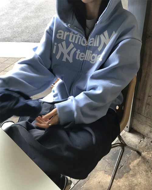[unisex] NY 아트 기모 후드집업