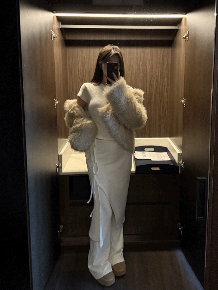 반토 레이어드 니트 랩스커트 (3color)