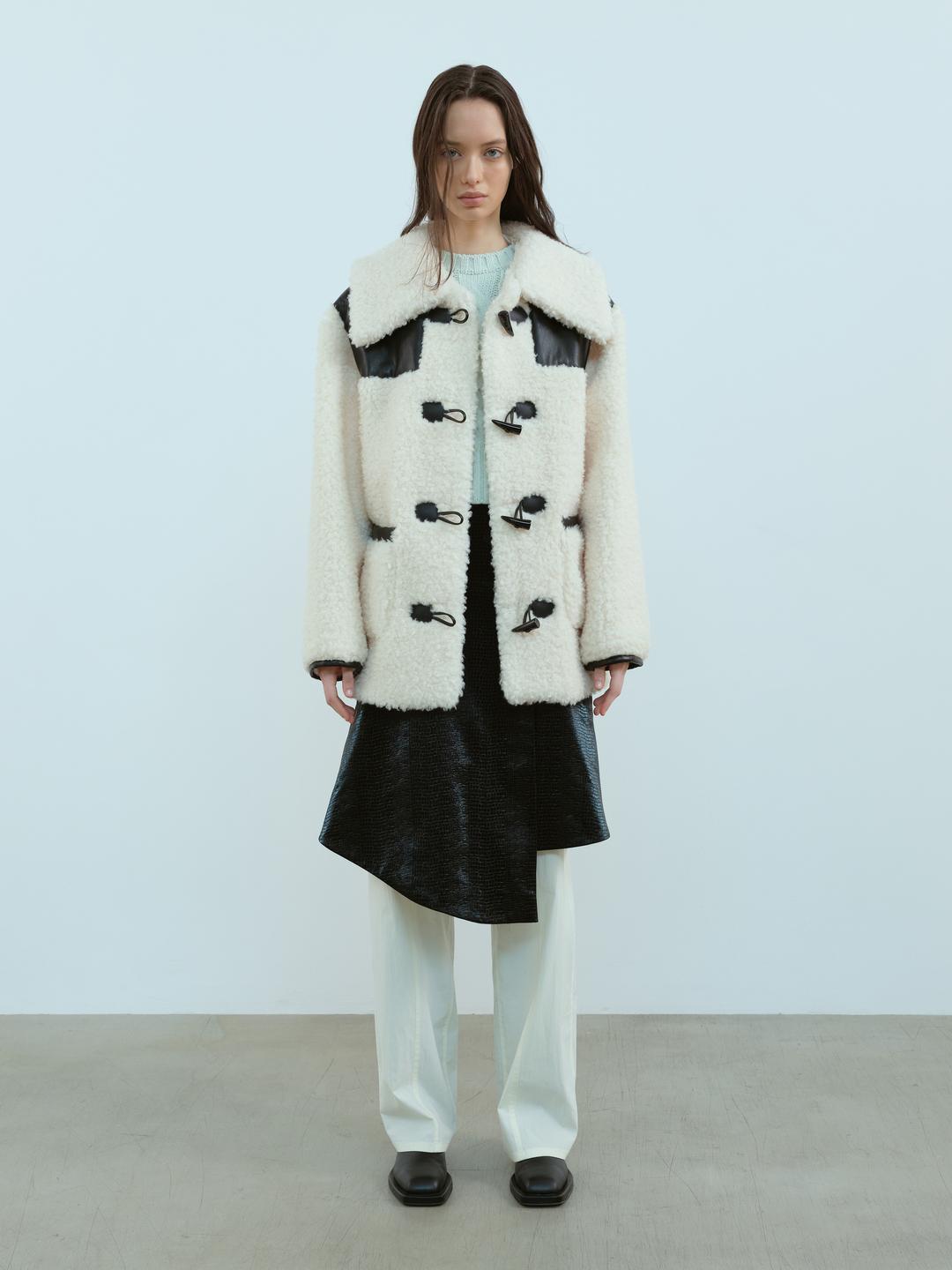 WHITE FAUX FUR COAT