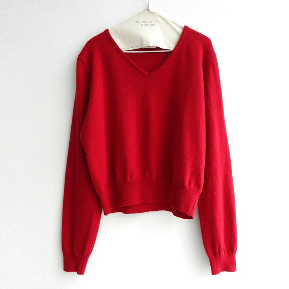 가을신상) 브이넥 니트 (파인울+캐시미어 60%)