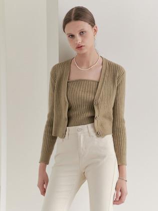골지나시가디건SET RIB SLEVELESS CARDIGAN SET