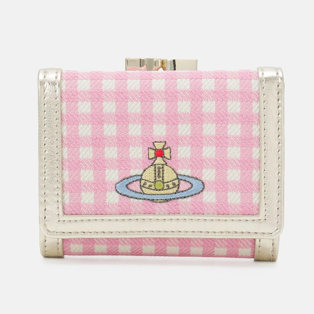 비비안웨스트우드 카드 지갑 여자 여성 반지갑 동전 분홍색 핑크 체크