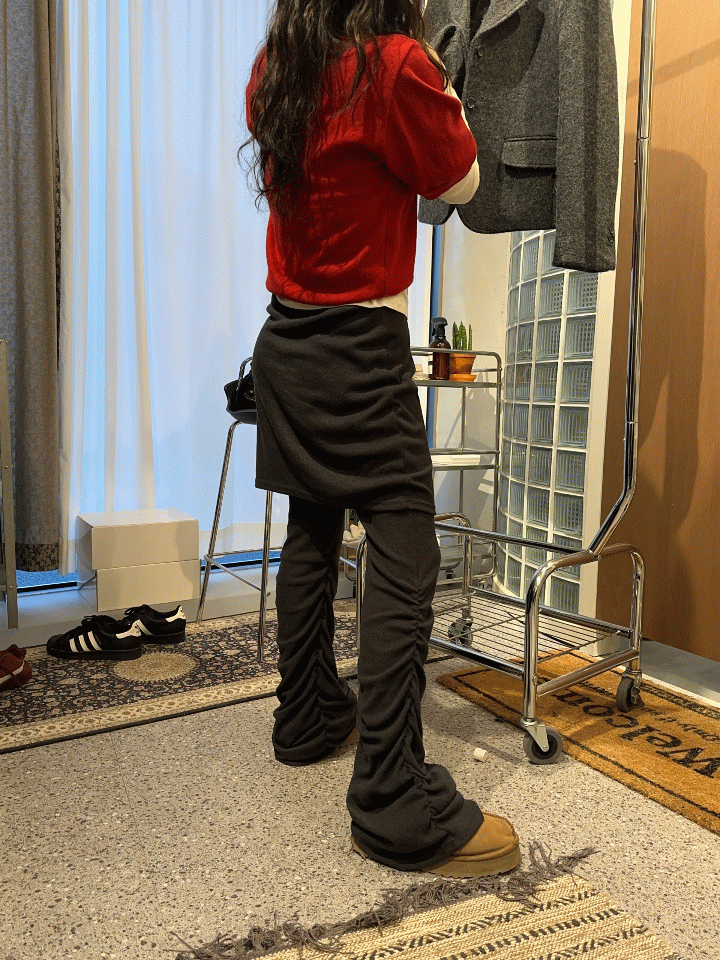 Shirring skirt pants