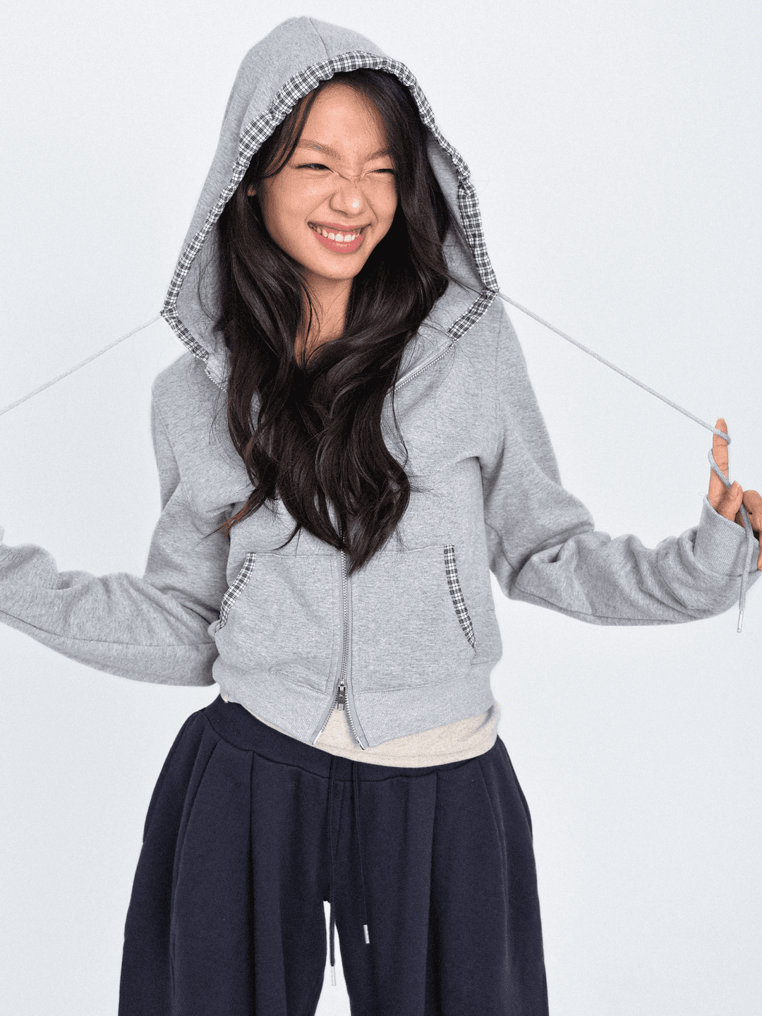 (3차)Check Ending Daily Hooded Zip-Up _Gray