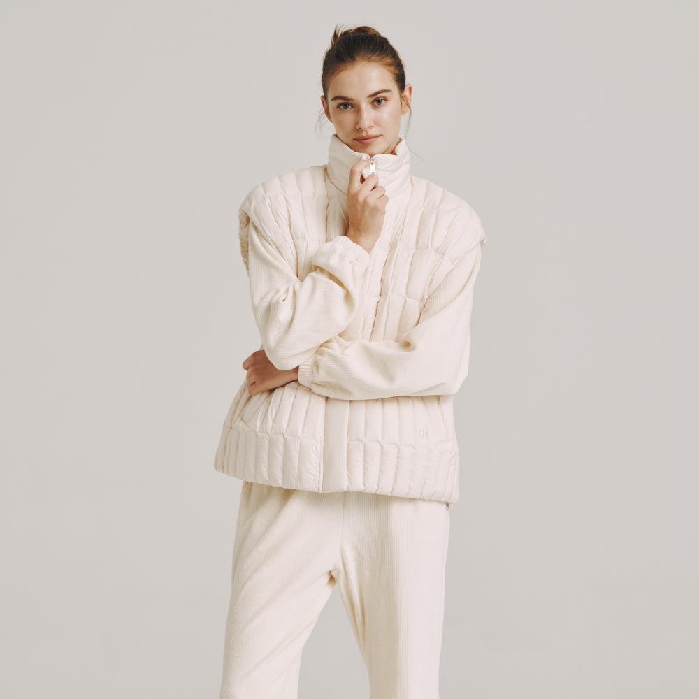 사각 퀼팅 베스트 W - S / 크림