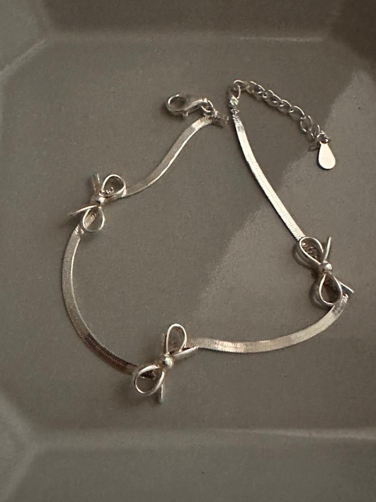 {바로발송/silver92.5} petit ribbon bracelet