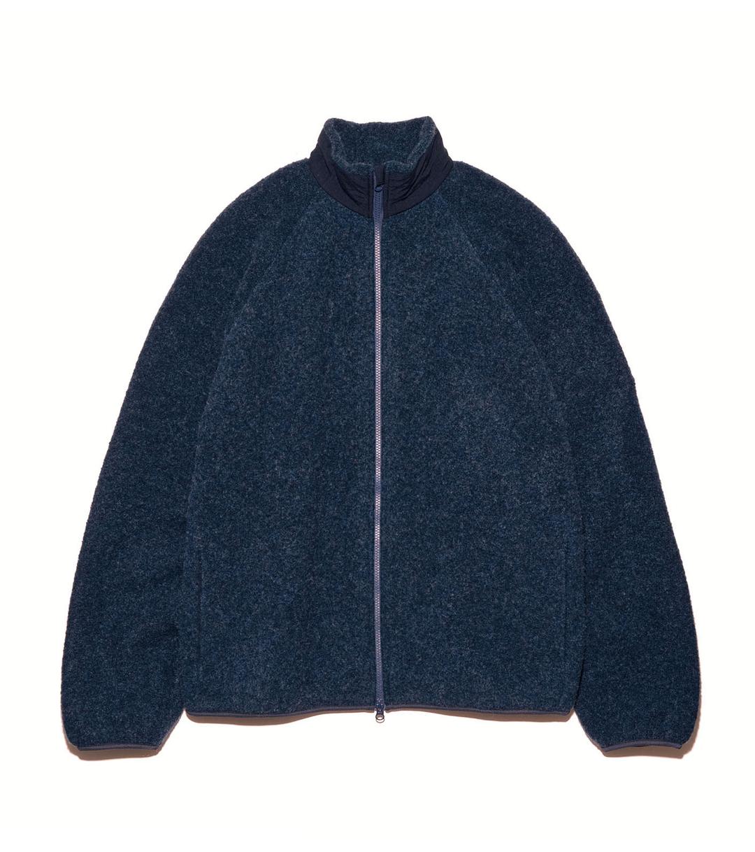 Boiled Wool Zip Up Sweater