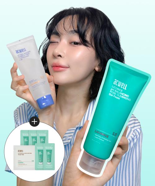 [늘이농 PICK] 감초수 pH 밸런싱 포어 클렌징 젤 폼 160ml (+젤 폼 3ml X 5개 증정)