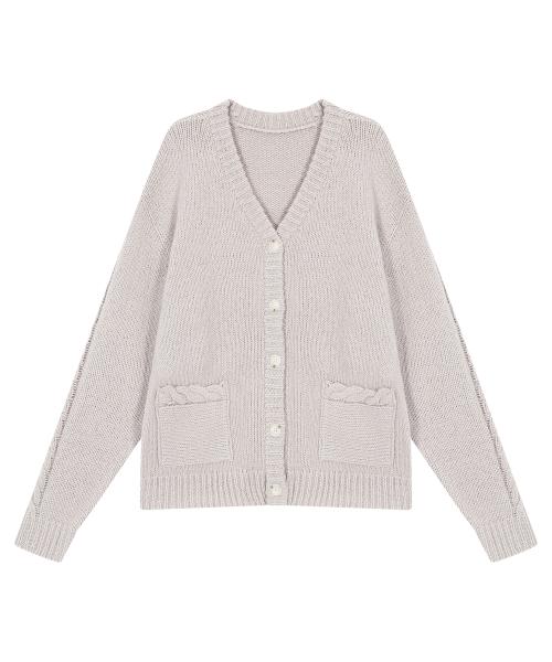 SUGAR CABLE CARDIGAN-CREAM BEIGE