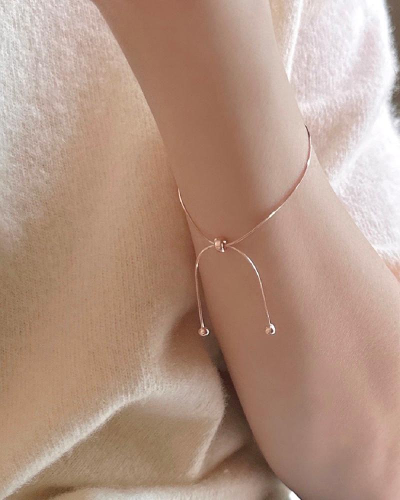 실버925 슬라이드 뱀줄 팔찌 (실버,로즈골드)