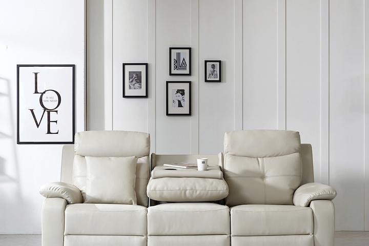 [예약판매] 7104 3인용 홈바형 전동 리클라이너 소파